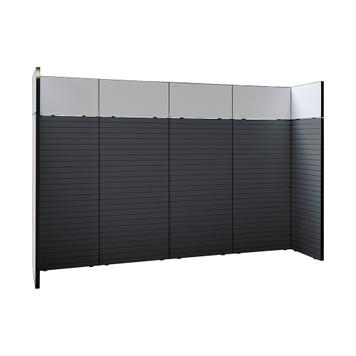 FlexiSlot-® Slatwall Messestand "Style-Black" - 3.900 x 800 mm hovedstand