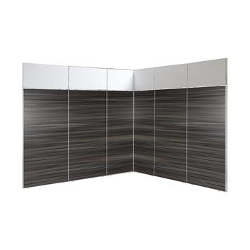 FlexiSlot-® Slatwall Messestand "Style" - 2.850 x 2.800 mm hjørnestand