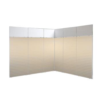 FlexiSlot-® Slatwall Messestand "Style" - 2.850 x 2.800 mm hjørnestand