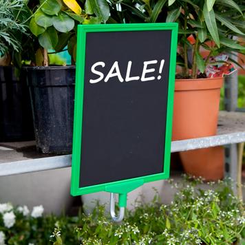 Skilteholder til blomsterborde