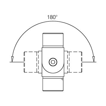 Rørforbinder indre fra - 90° til + 90°, rustfri stål