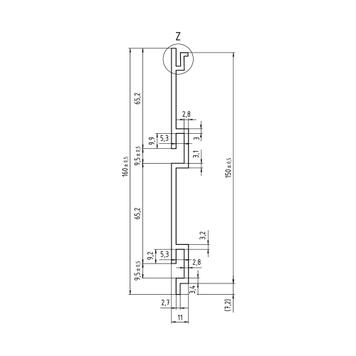 FlexiSlot® Rillepanel profil, 3 m bred