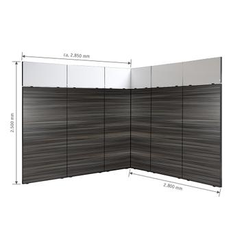 FlexiSlot® Messestand "Style-Black" 2.850 x 2.800 mm Hjørnestand