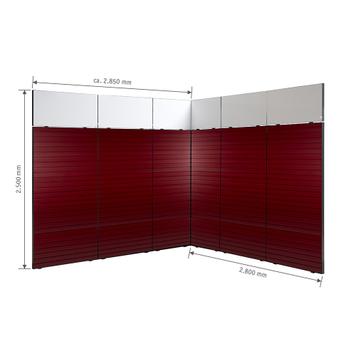 FlexiSlot® Messestand "Style-Black" 2.850 x 2.800 mm Hjørnestand