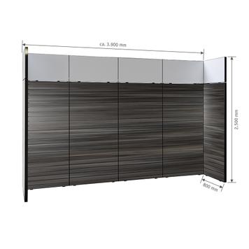 FlexiSlot-® Slatwall Messestand "Style-Black" - 3.900 x 800 mm hovedstand