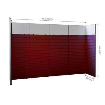 FlexiSlot-® Slatwall Messestand "Style-Black" - 3.900 x 800 mm hovedstand